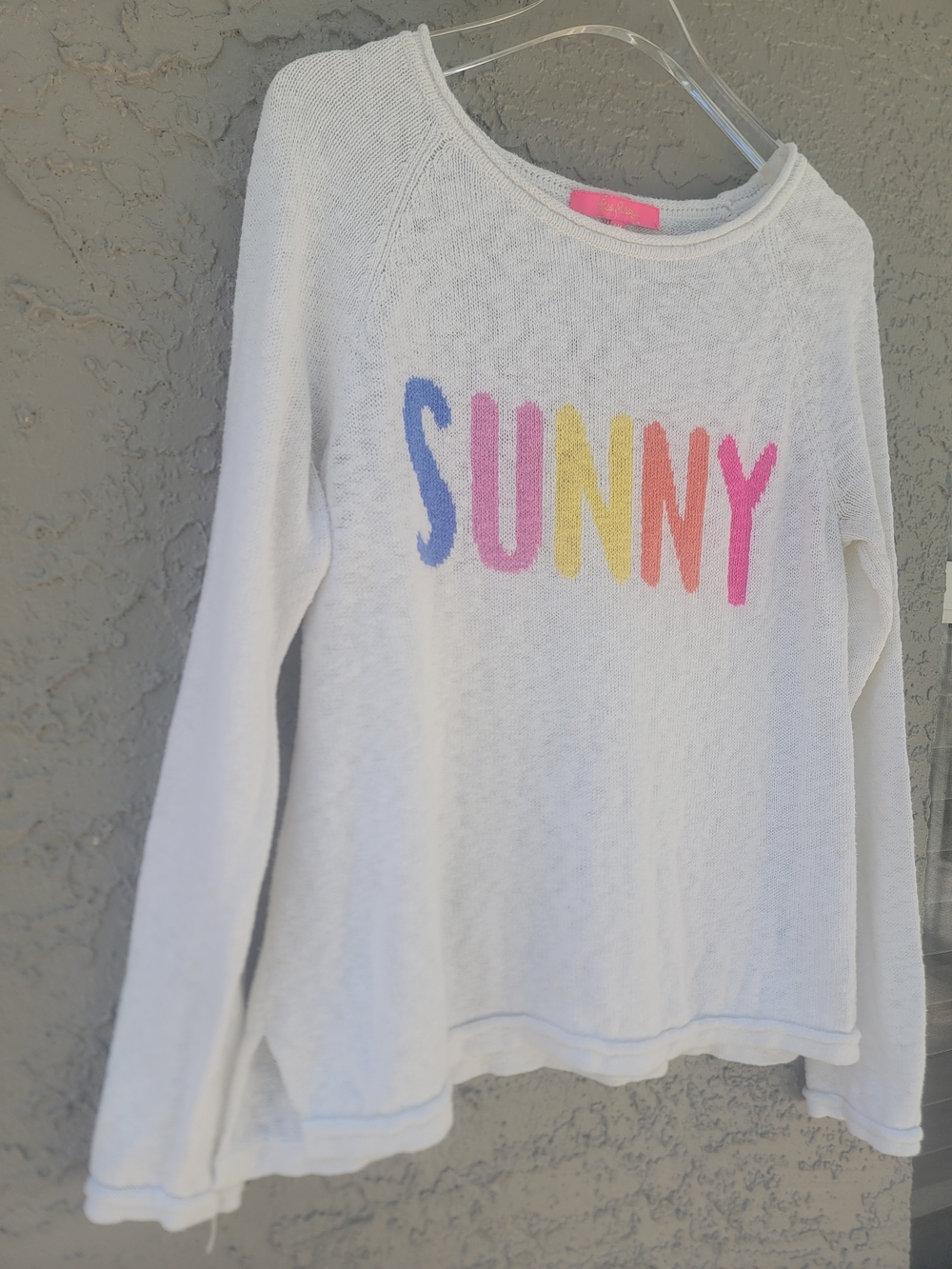 Lilly Pulitzer Sunny Danette Sweater Medium White Multicolor Graphic Knit chic - Picture 4 of 12